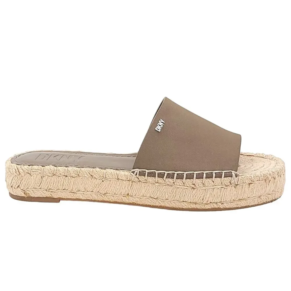 DKNY Women Camillo Espadrille Platform Slide Sandals Size US 11M Birch Grey
